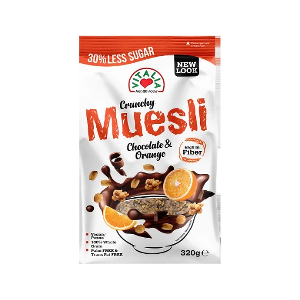 vitalia-crunchy-muesli-chocolate-orange-320g-5310099008562 Crunchy Muesli Chocolate Orange 320g – Image 1