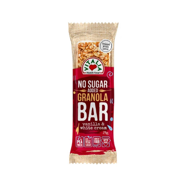 Granola Bar Vanilla & White Cream No Sugar Added 23g