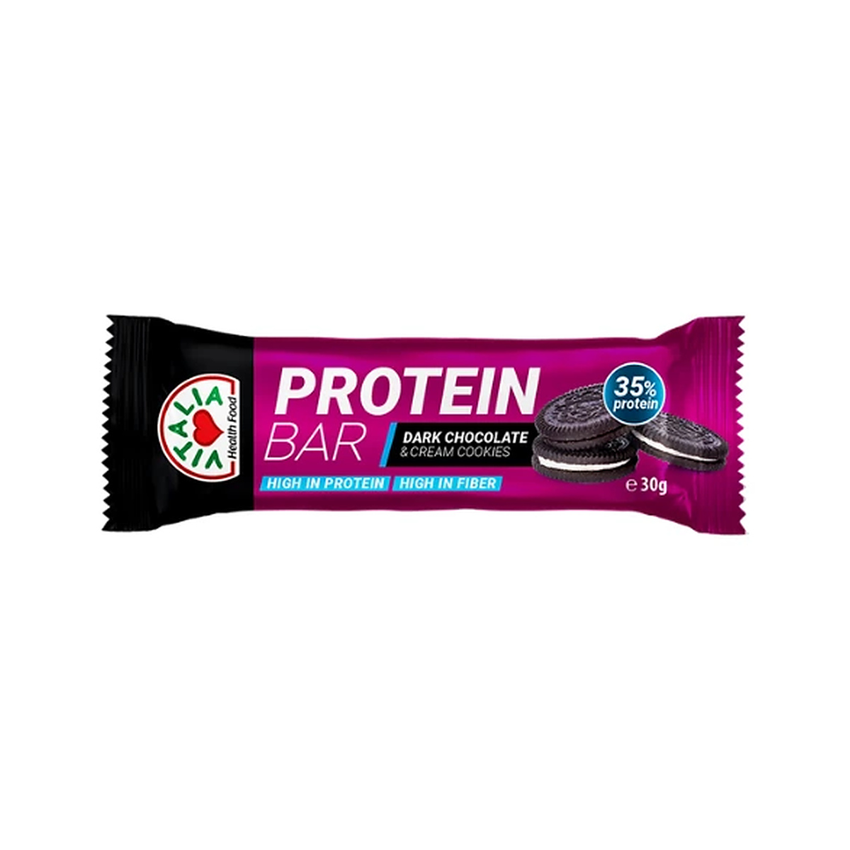 vitalia-protein-bar-dark-chocolate-and-cream-cookies-30g-5310099021080 Protein Bar Dark Chocolate & Cream Cookies 30g – Image 1