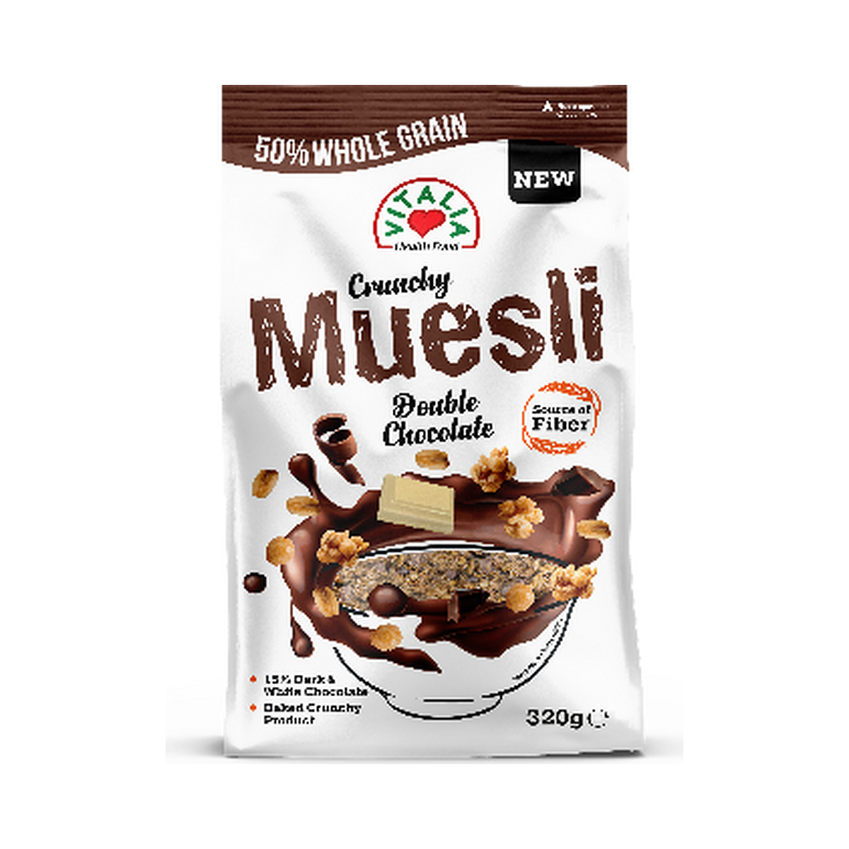 vitalia-5310099023855 Crunchy Muesli Double Chocolate 320g – Image 1